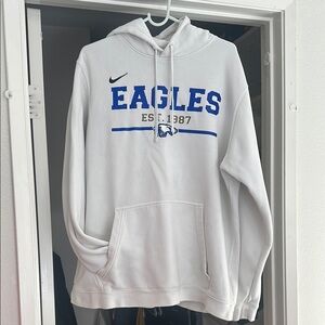 Nike White and Blue “Eagles 1987” Hoodie XL(women XL)